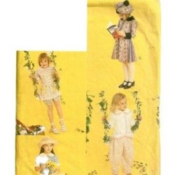9434 EZ VOGUE KID DRESS, TOP, BLOOMERS, PANTS, HAT, HEADWRAP PATTERN 2-4